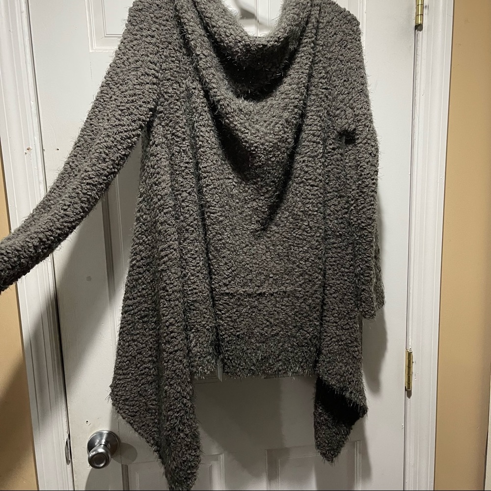 Mocha Animal Print Eyelash Knit Sweater Cardigan main image 0